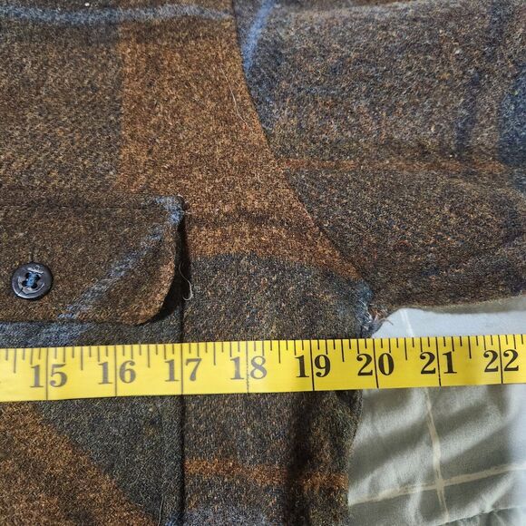 M Vtg Wool Linen Kmart Plaid Heritage Shirt Shacket Fall Hipster Retro 80s - Picture 4 of 8